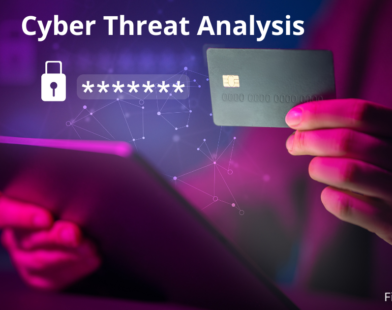 A computer screen displaying graphs and data related to cyber threat analysis, highlighting security risks and trends.