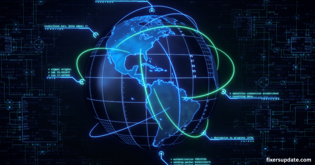 Cybersecurity threats - A visual representation of a globe interconnected with digital lines, symbolizing global internet connectivity.